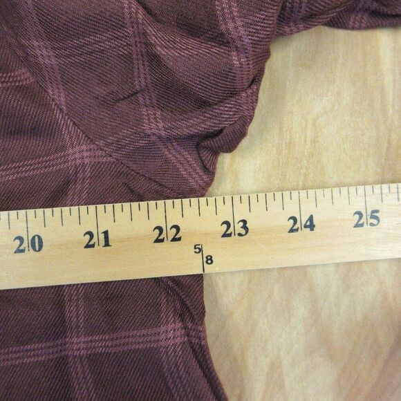 WRANGLER Ladies Brown Rust Plaid Blouse Sz L (12-14) Popover Tunic Shirt Top NWT - Picture 12 of 13